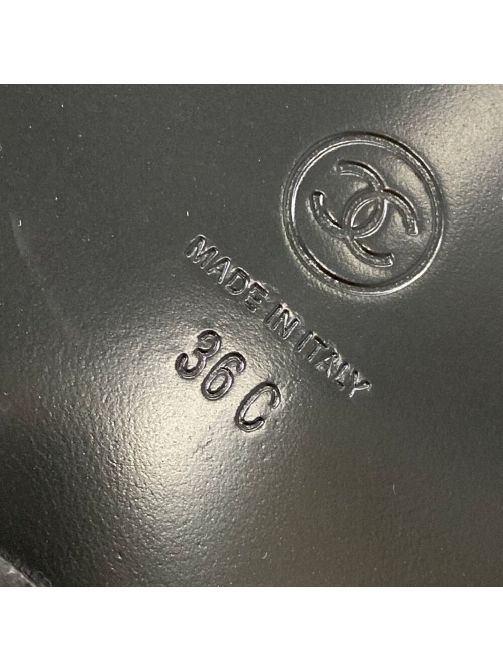 Chanel Sandals 36 C Quilted Black Gold CC Logo Velcro Leather - Picture 10 of 12